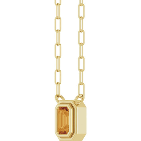 14K Yellow Gold Natural Citrine 18" Necklace