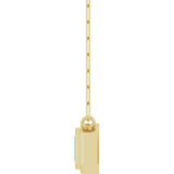 14K Yellow Gold Lab-Grown Emerald 18" Necklace