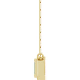 14K Yellow Gold Lab-Grown Blue Sapphire 18" Necklace