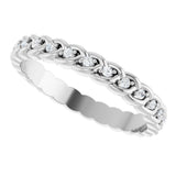 14K White Gold 1/5 CTW Natural Diamond Rope Eternity Band Size 7
