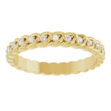 14K Yellow Gold 1/5 CTW Lab-Grown Diamond Rope Eternity Band Size 7