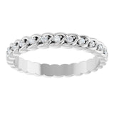 14K White Gold 1/5 CTW Natural Diamond Rope Eternity Band Size 7