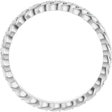 14K White Gold 1/5 CTW Lab-Grown Diamond Rope Eternity Band Size 7
