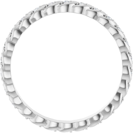 14K White Gold 1/5 CTW Lab-Grown Diamond Rope Eternity Band Size 7