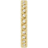 14K Yellow Gold 1/5 CTW Lab-Grown Diamond Rope Eternity Band Size 7