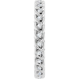14K White Gold 1/5 CTW Lab-Grown Diamond Rope Eternity Band Size 7