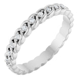 14K White Gold 1/5 CTW Natural Diamond Rope Eternity Band Size 7