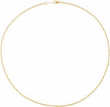 14K Yellow Gold 2 mm Rolo 16" Chain