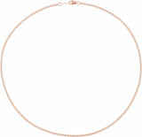 14K Rose Gold 2 mm Rolo 24" Chain
