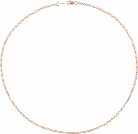 14K Rose Gold 2 mm Rolo 18" Chain