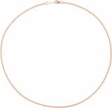 14K Rose Gold 2 mm Rolo 20" Chain