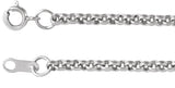 14K White Gold 2 mm Rolo 18" Chain