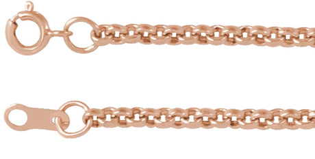 14K Rose Gold 2 mm Rolo 20" Chain