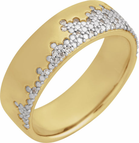 14K Yellow Gold 1/10 CTW Natural Diamond Anniversary Band