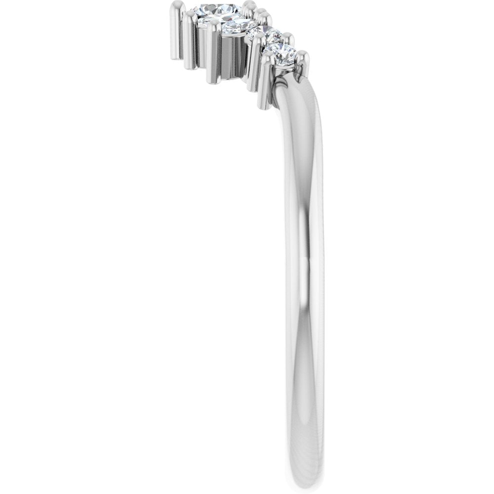 14K White Gold 1/4 CTW Lab-Grown Diamond Contour Band