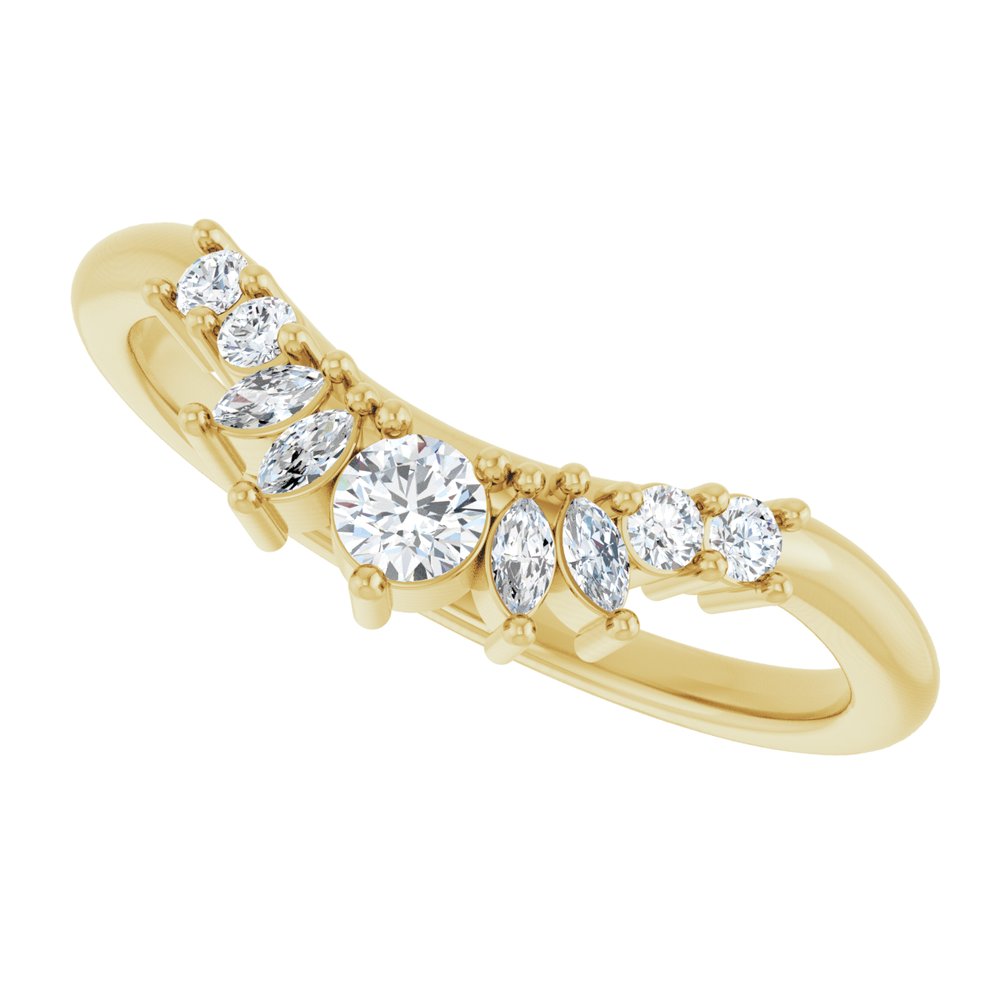 14K Yellow Gold 1/4 CTW Natural Diamond Contour Band