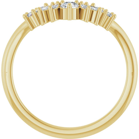 14K Yellow Gold 1/4 CTW Lab-Grown Diamond Contour Band