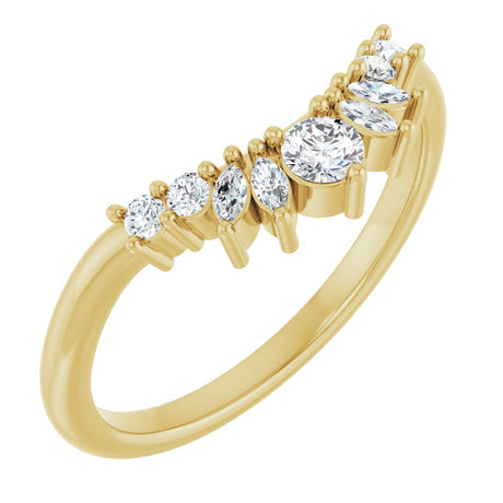 14K Yellow Gold 1/4 CTW Natural Diamond Contour Band