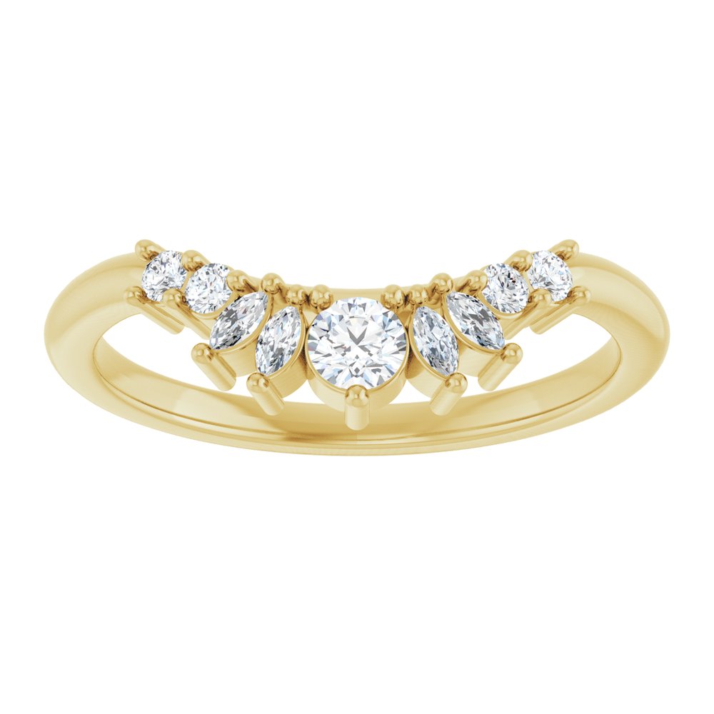 14K Yellow Gold 1/4 CTW Natural Diamond Contour Band