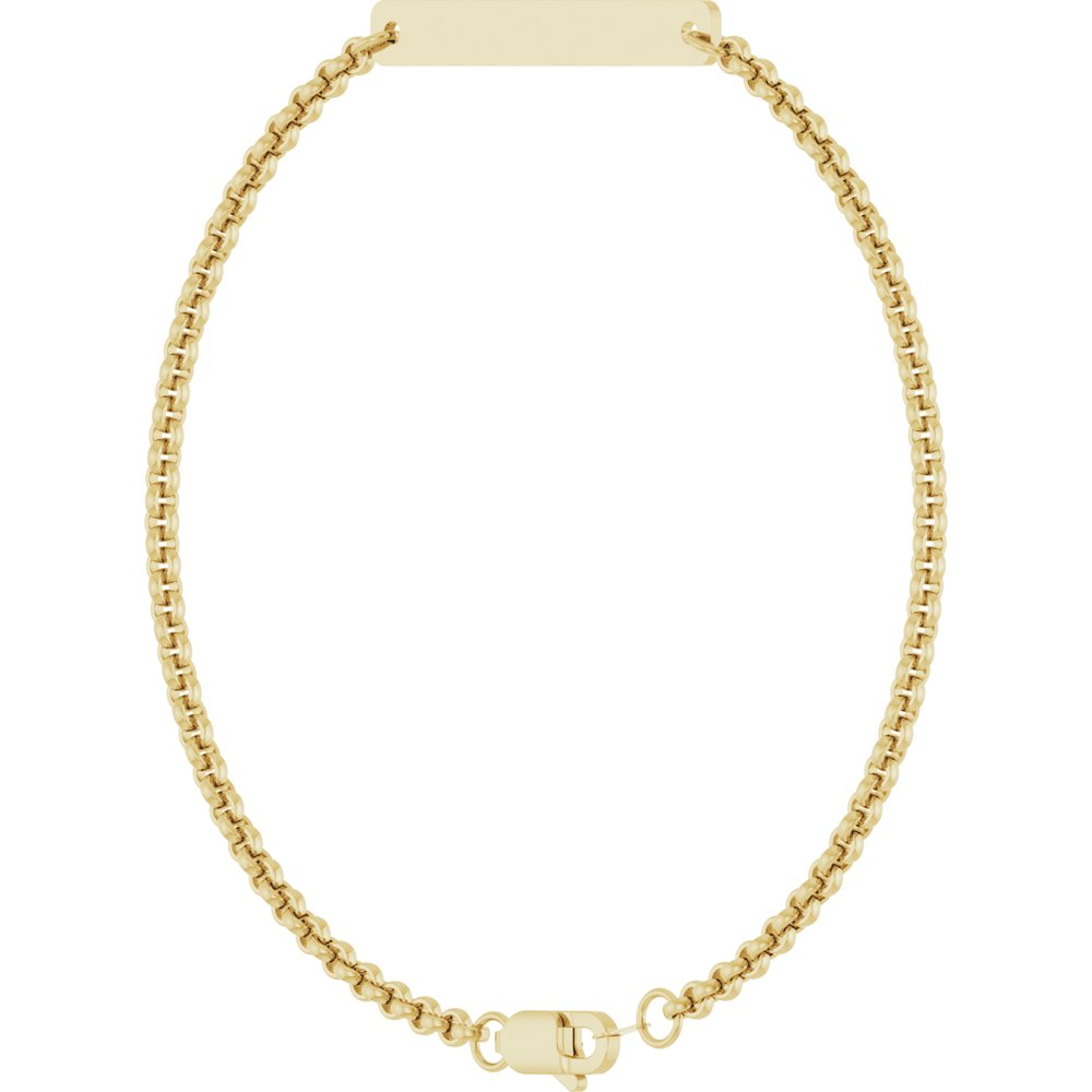 14K Yellow Gold Engravable Link 7" Bracelet