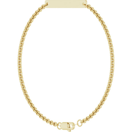 14K Yellow Gold Engravable Link 7" Bracelet