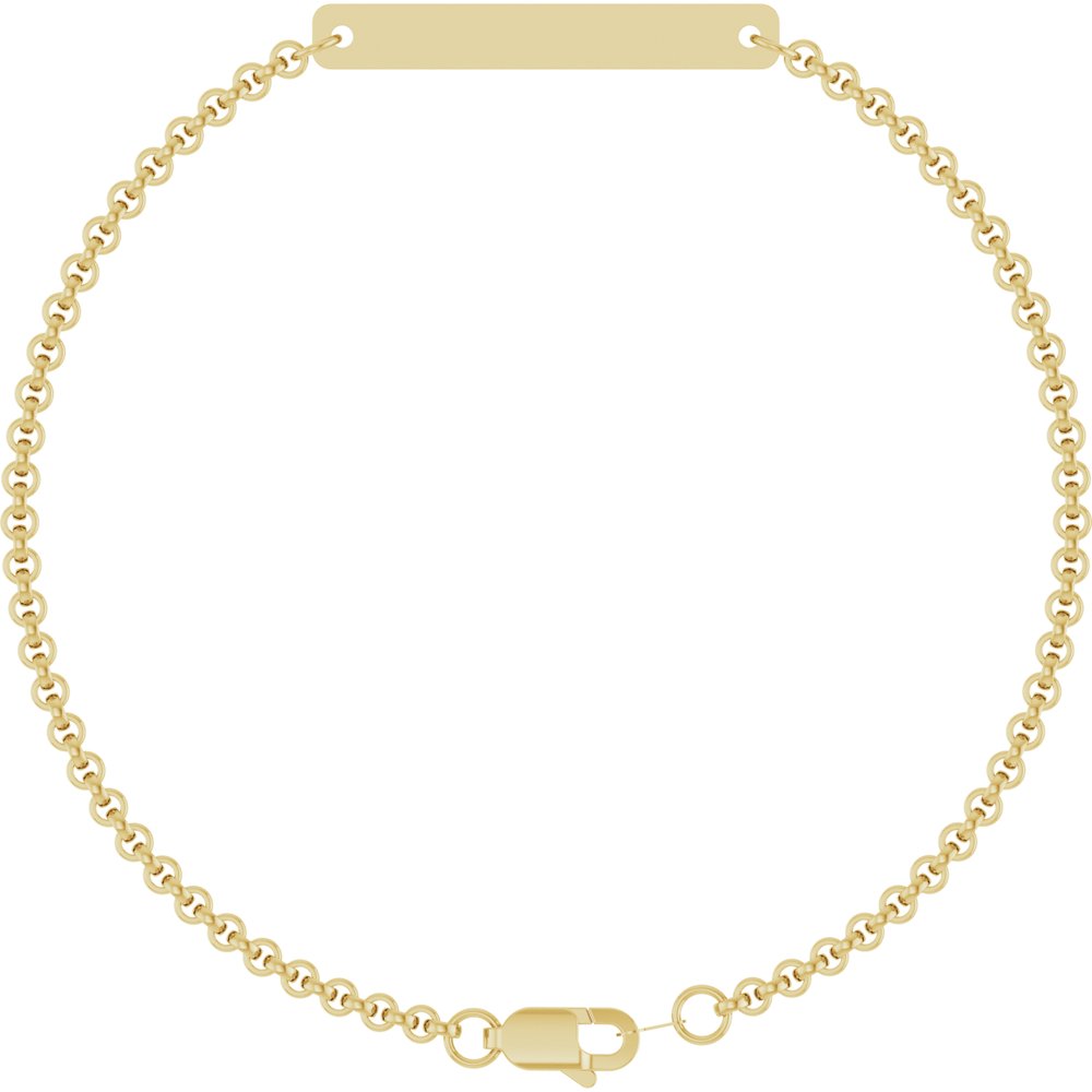 14K Yellow Gold Engravable Link 7" Bracelet