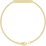14K Yellow Gold Engravable Link 7" Bracelet