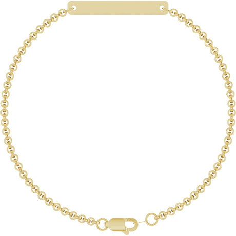 14K Yellow Gold Engravable Link 7" Bracelet