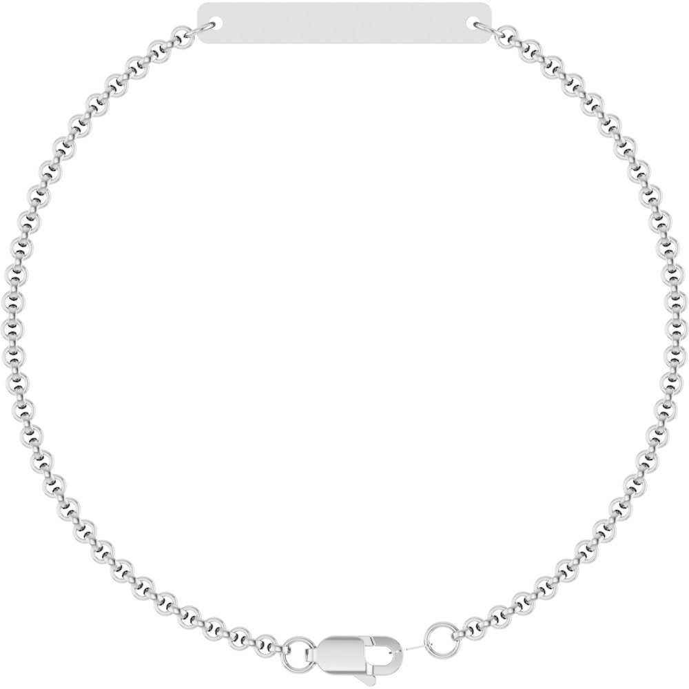 Sterling Silver Engravable Link 7" Bracelet