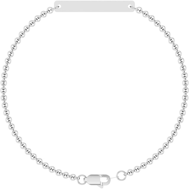 Sterling Silver Engravable Link 7" Bracelet