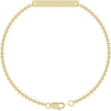 14K Yellow Gold Engravable Link 7" Bracelet