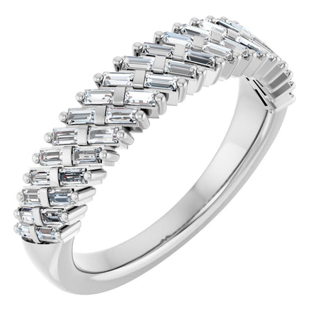 14K White 3/4 CTW Lab-Grown Diamond Anniversary Band