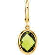 14K Yellow Gold Checkerboard Natural Peridot Charm/Pendant