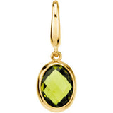14K Yellow Gold Checkerboard Natural Peridot Charm/Pendant