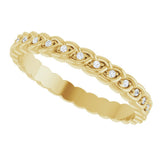 14K Yellow Gold 1/10 CTW Lab-Grown Diamond Rope Eternity Band Size 9