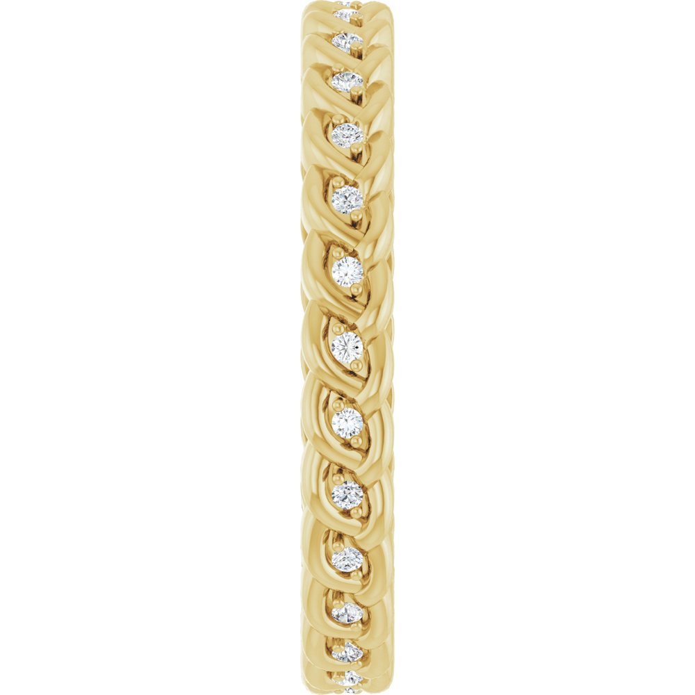 14K Yellow Gold 1/10 CTW Lab-Grown Diamond Rope Eternity Band Size 9