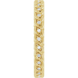 14K Yellow Gold 1/10 CTW Lab-Grown Diamond Rope Eternity Band Size 9