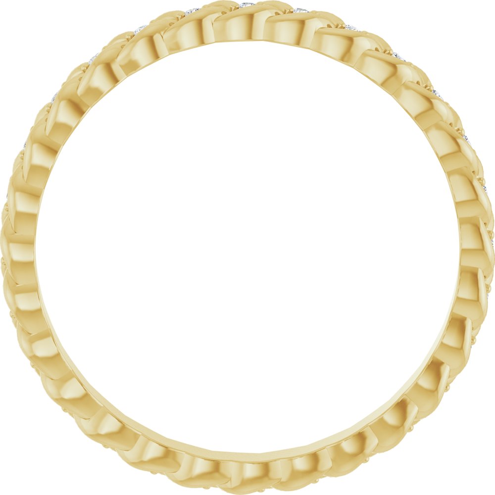 14K Yellow Gold 1/10 CTW Lab-Grown Diamond Rope Eternity Band Size 9
