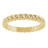 14K Yellow Gold 1/10 CTW Lab-Grown Diamond Rope Eternity Band Size 9