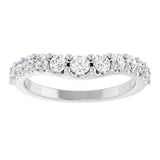 14K White Gold 5/8 CTW Lab-Grown Diamond Graduated Contour Band