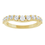 14K Yellow Gold 5/8 CTW Lab-Grown Diamond Graduated Contour Band
