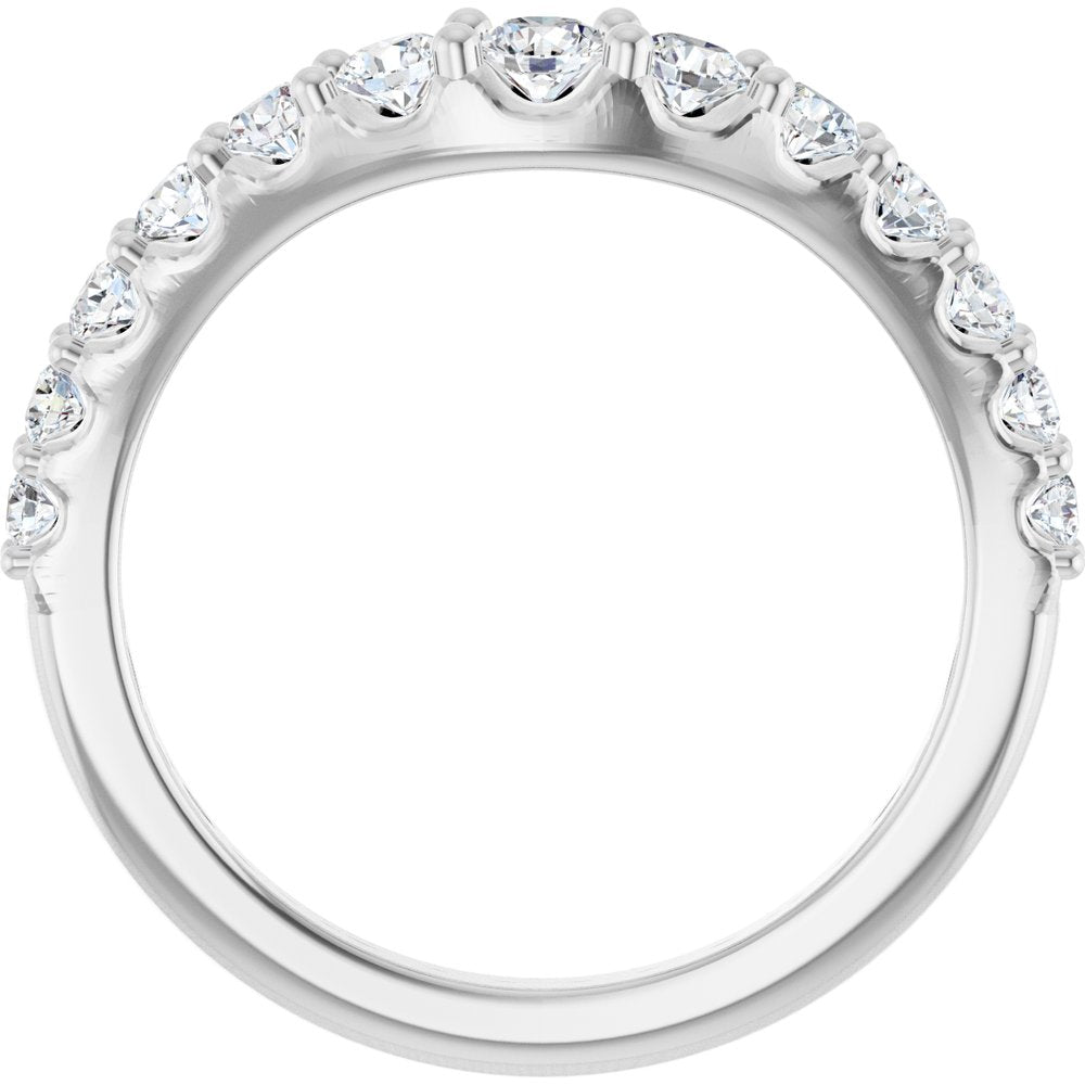 14K White Gold 5/8 CTW Lab-Grown Diamond Graduated Contour Band