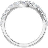 14K White Gold 5/8 CTW Lab-Grown Diamond Graduated Contour Band