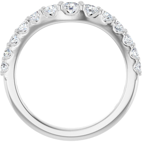 14K White Gold 5/8 CTW Lab-Grown Diamond Graduated Contour Band