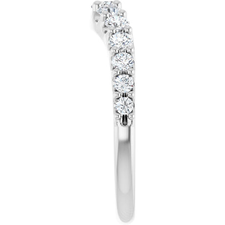 14K White Gold 5/8 CTW Lab-Grown Diamond Graduated Contour Band