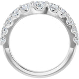 14K White Gold 1 1/3 CTW Lab-Grown Diamond Graduated Contour Band