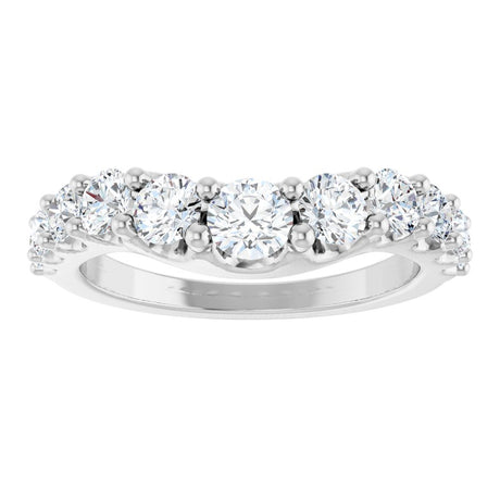 14K White Gold 1 1/3 CTW Lab-Grown Diamond Graduated Contour Band