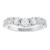 14K White Gold 1 1/3 CTW Lab-Grown Diamond Graduated Contour Band