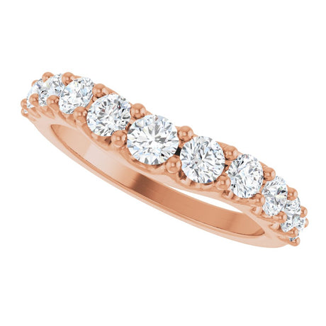 14K Rose Gold 1 CTW Lab-Grown Diamond Graduated Contour Band
