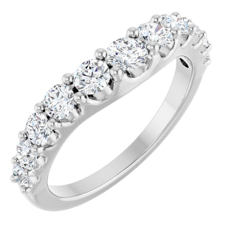 Platinum 1 CTW Natural Diamond Graduated Contour Band